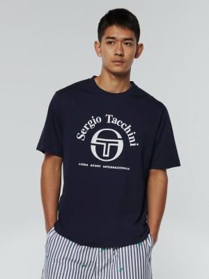 Sergio Tacchini Archype T-shirt Herr Blå | 3651FTJVH