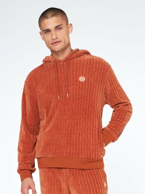 Sergio Tacchini Chenille Hoodie Velour Tracksuit Herr Bruna Bruna | 2053VCSMY