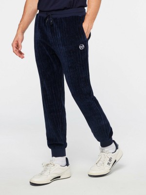 Sergio Tacchini Chenille Pant Velour Tracksuit Herr Blå | 6083PSHVA