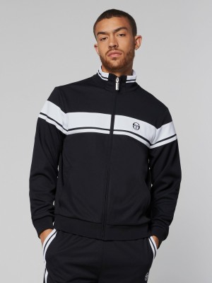 Sergio Tacchini Damarindo Track Jackets Tracksuit Herr Svarta Vita | 6074EPGIR