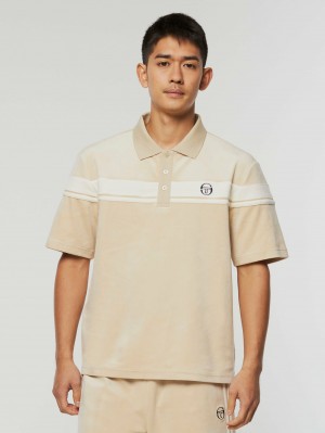 Sergio Tacchini Damarindo Velour Polo Shirts Velour Tracksuit Herr Blå | 0856IXDSW