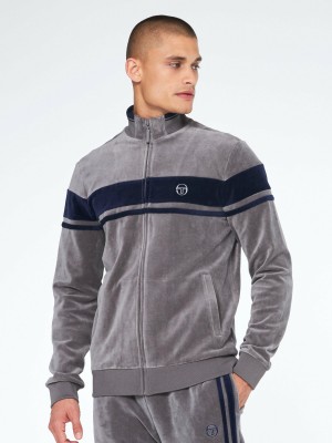 Sergio Tacchini Damarindo Velour Track Jackets Jacka Herr Grå | 4681RWGPC