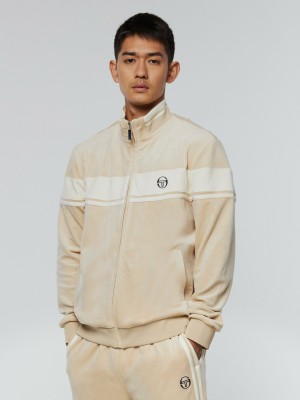 Sergio Tacchini Damarindo Velour Track Jackets Velour Tracksuit Herr Svarta | 6327QOUIP
