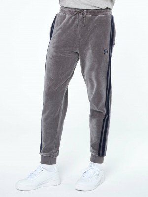 Sergio Tacchini Damarindo Velour Track Pants Velour Tracksuit Herr Grå | 5372SMBXU