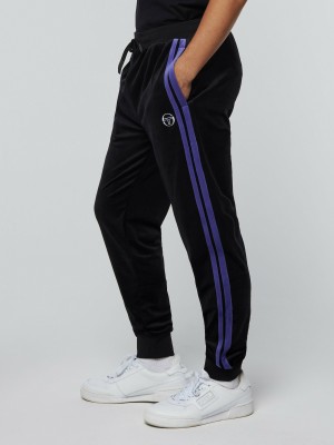 Sergio Tacchini Damarindo Velour Track Pants Velour Tracksuit Herr Svarta | 9380KRPTG