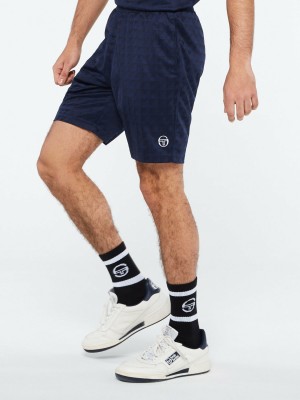 Sergio Tacchini Geo Shorts Herr Blå | 8216ICXJY