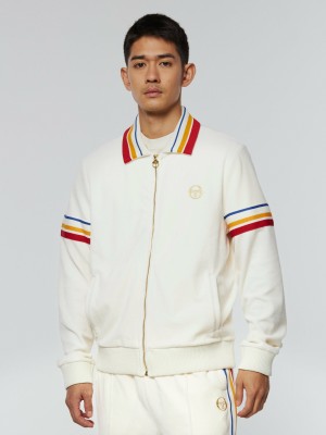 Sergio Tacchini Goran Velour Track Jackets Archivio Velour Tracksuit Herr Svarta | 7284OVSGW