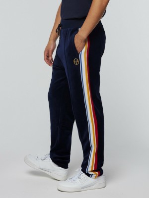 Sergio Tacchini Goran Velour Track Pants Archivio Velour Tracksuit Herr Blå | 8493CZEBI