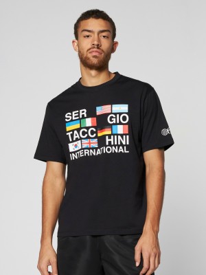 Sergio Tacchini International T-shirt Herr Svarta | 7639IEDHT