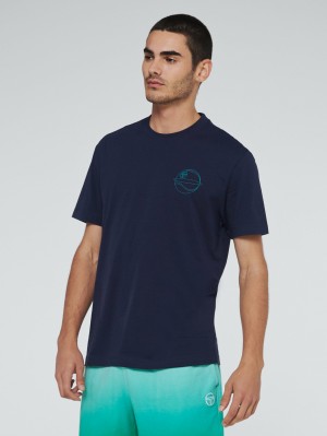Sergio Tacchini Lo Sport T-shirt Herr Blå | 1472ZCWHG
