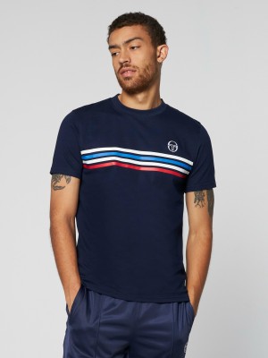 Sergio Tacchini New Melfi Korta Sleeve T-shirt Herr Blå | 5413ELQAW