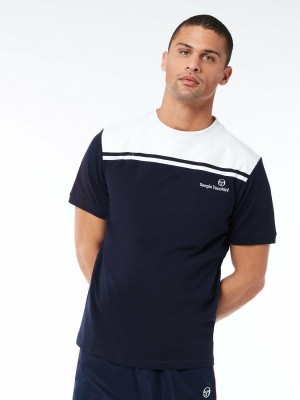 Sergio Tacchini New Young Line T-shirt Herr Blå Vita | 5642RXMQS