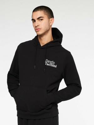 Sergio Tacchini Reverse Hoodie Herr Svarta | 3190RZYLQ