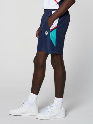 Sergio Tacchini Scaleno Shorts Herr Marinblå Påfågelgröna | 9142CMOIT