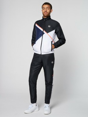 Sergio Tacchini Scaleno Tracksuit Herr Svarta Marinblå | 0578YEOPQ