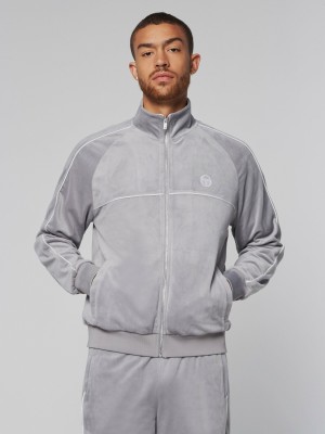 Sergio Tacchini Sovana Velour Track Jackets Tracksuit Herr Svarta | 0614DRQFJ