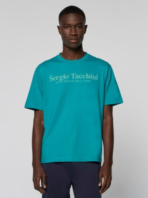 Sergio Tacchini Tabellone T-shirt Herr Blå | 6942UYTQG