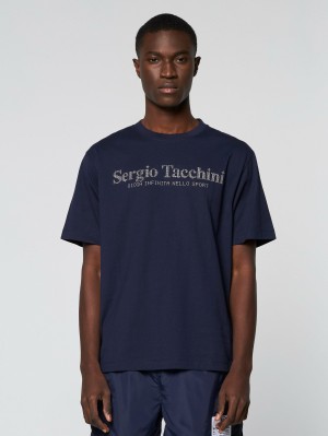 Sergio Tacchini Tabellone T-shirt Herr Blå | 6712JWBFS