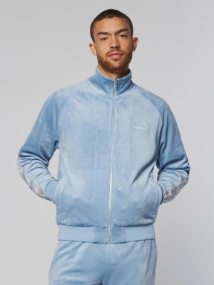 Sergio Tacchini Tipo Velour Track Jackets Jacka Herr Blå | 5963JHLAD