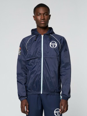 Sergio Tacchini Topspin Staff Jacket Jacka Herr Marinblå Vita | 4538ZWYQF