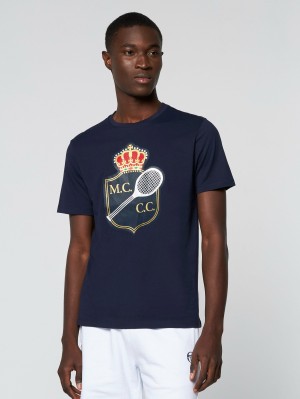 Sergio Tacchini Underspin Mch T-shirt Herr Marinblå | 4893DCASP