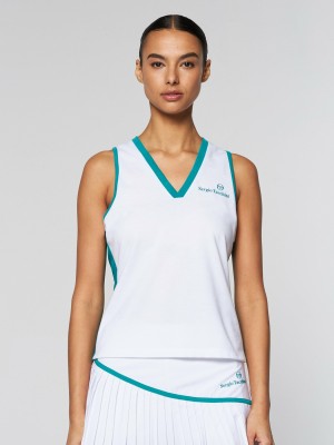 Sergio Tacchini Vigentino Tennis V Linnen Dam Vita | 0716MNYZV
