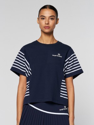Sergio Tacchini Vigentino Top T-shirt Dam Blå | 9017YSIDU
